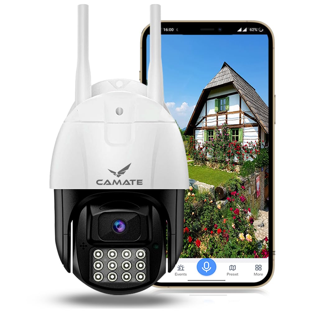 Camate Arc 3MP Outdoor Smart WiFi Wireless IP CCTV Security Camera | Colored Night Vision | 2-Way Audio | Motion Track | Cruise Mode | Supports 256 GB Micro SD Card Slot