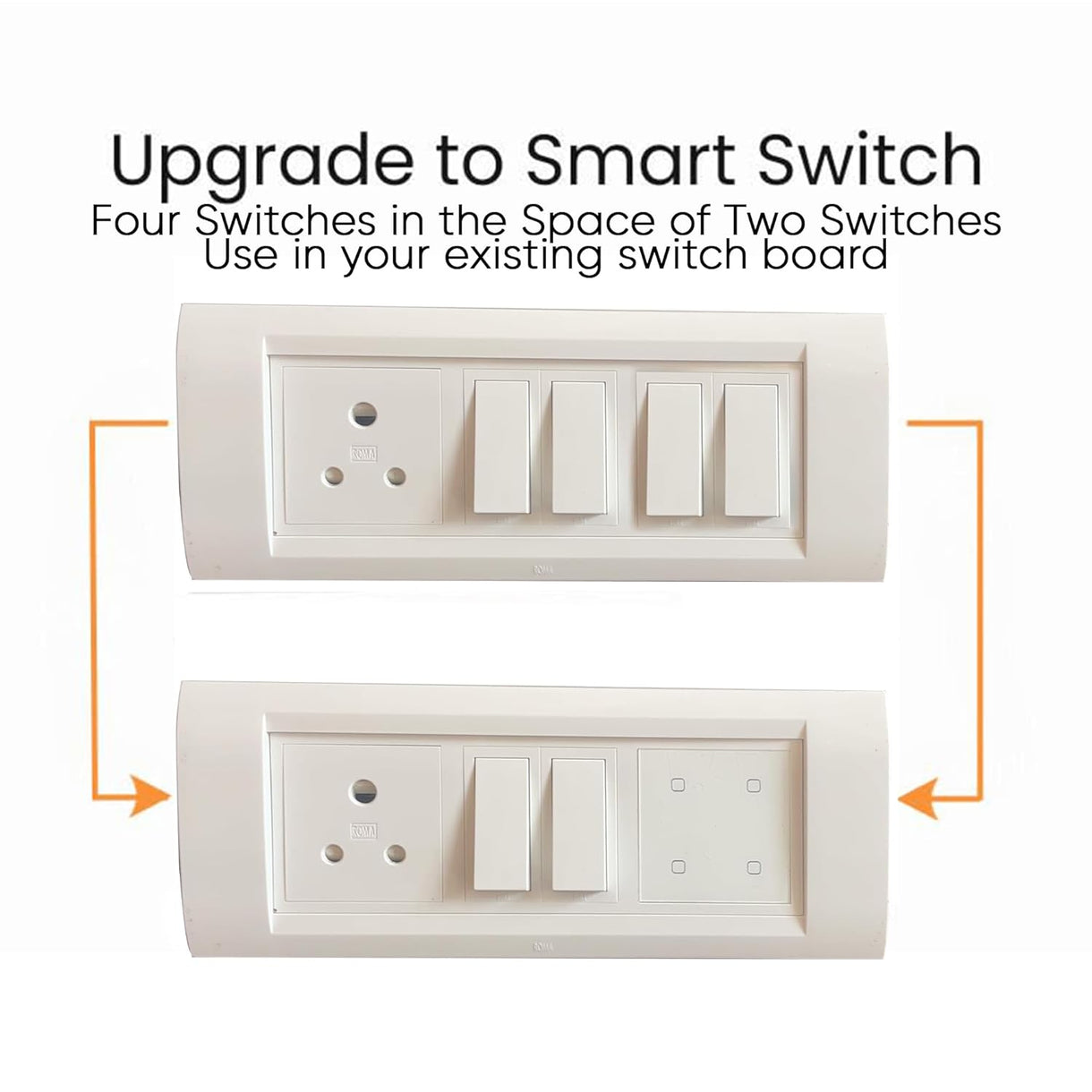 CONBRE SW4 Wi-Fi Smart Modular 4 Gang Touch Switch for Home automation ...
