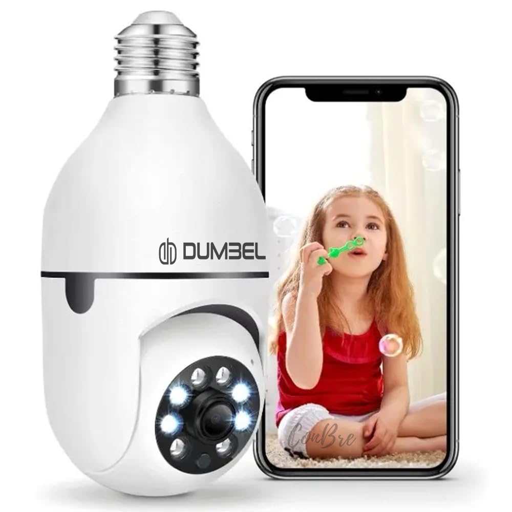 DUMBEL Bulbcam FullHD Bulb Wireless WiFi Indoor CCTV Camera | Supports 128GB SD card