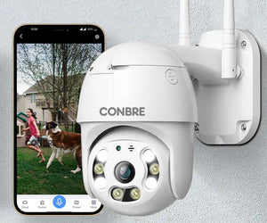 Conbre UltraXR 2MP Outdoor WiFi Wireless Smart CCTV Security Camera | Colored Night Vision | 2-Way Audio | Motion Track | Support upto 128GB SD Card