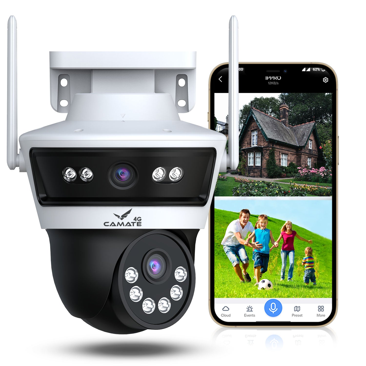 Camate Astro Duo 3MP+3MP 4G Sim Based Pan-Tilt Zoom CCTV Camera, Outdo ...