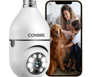 Conbre LightXR 2MP Full HD WiFi Light Indoor Wireless CCTV Camera | Two way Talk | Colored Night Vision | Supports 128 GB SD card