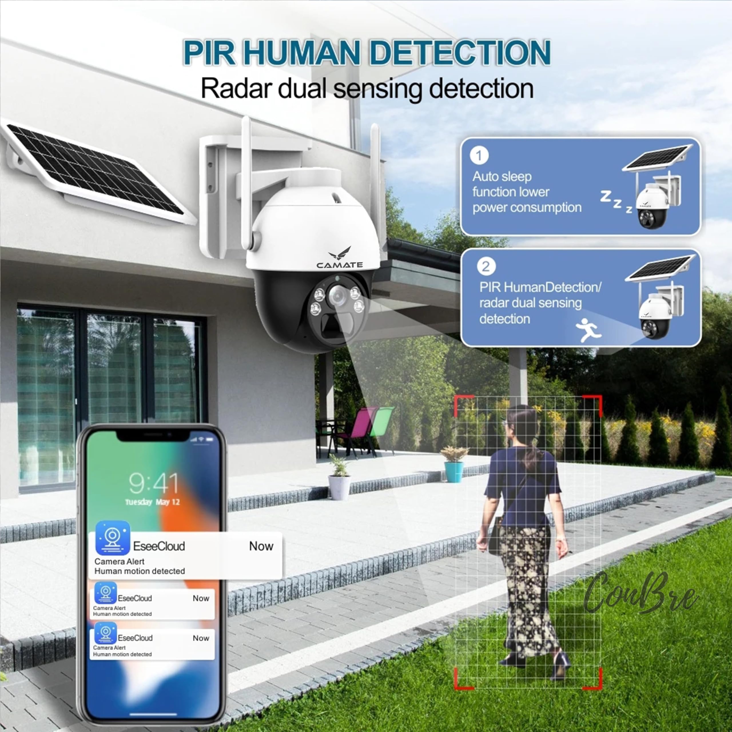 Camate Stellar 4MP 4G SIM Based Solar Wireless Outdoor Smart CCTV Came ...